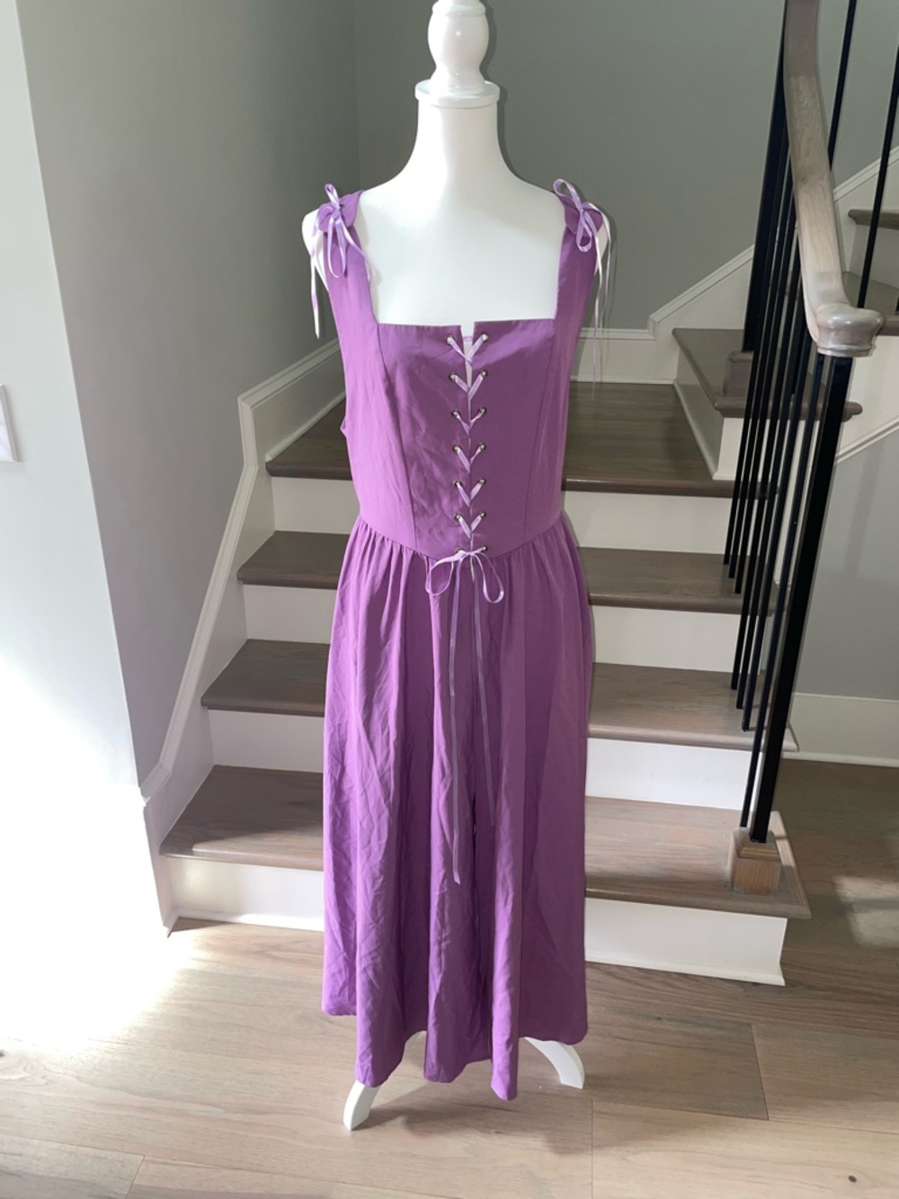 Scarlet Darkness Renaissance Lace-up Bodice Flared A-Line Maxi Dress Topper XL - Picture 2 of 8